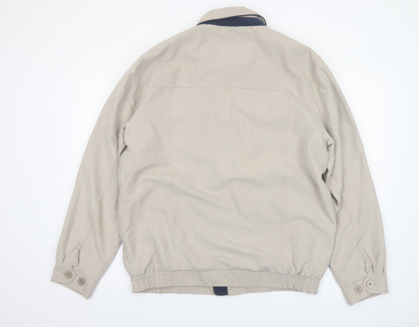 Aldon Men's Beige Classic Bomber Jacket Size M Polyester