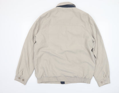 Aldon Men's Beige Classic Bomber Jacket Size M Polyester