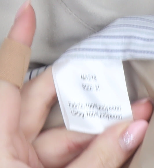 Aldon Men's Beige Classic Bomber Jacket Size M Polyester