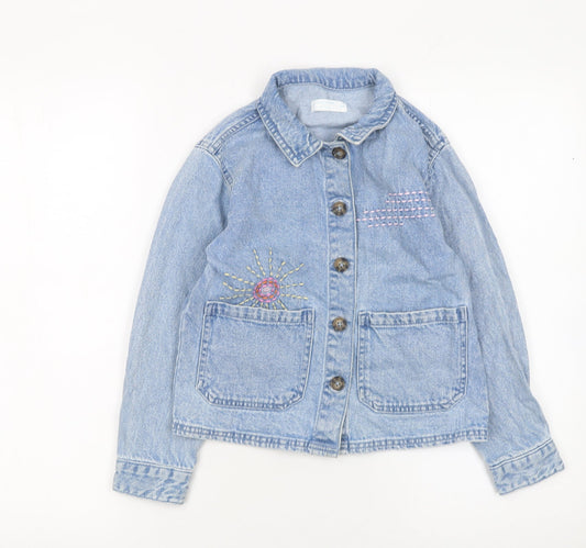 Girls UK Size 8-9 Years Leigh Tucker Willow Blue Shirt Jacket