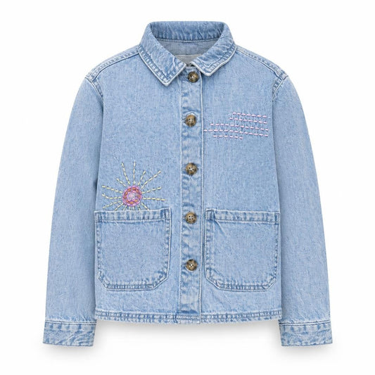 Girls UK Size 8-9 Years Leigh Tucker Willow Blue Shirt Jacket
