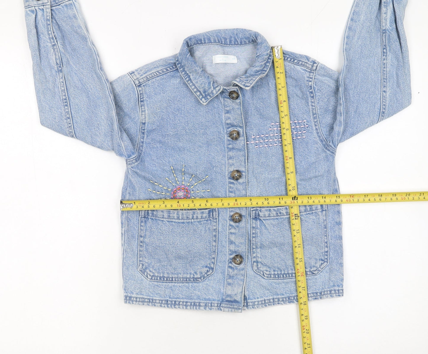 Girls UK Size 8-9 Years Leigh Tucker Willow Blue Shirt Jacket