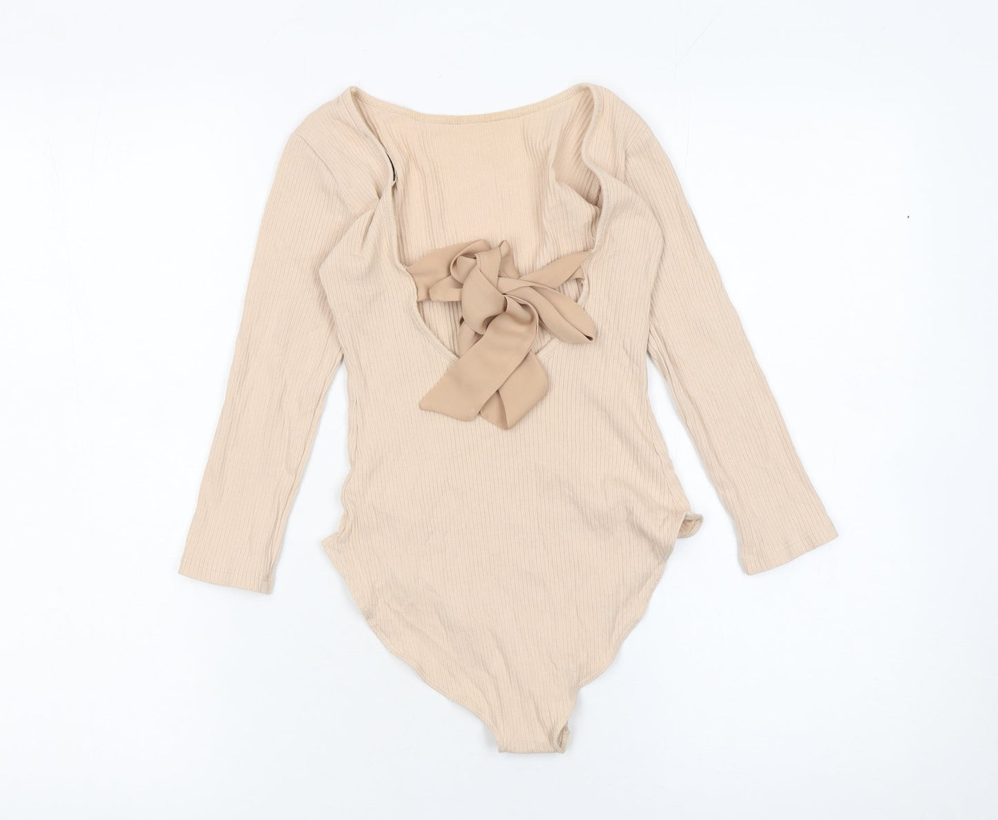 Womens UK Size 6 Miss Selfridge One-Piece Beige Bodysuit