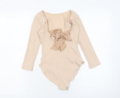 Womens UK Size 6 Miss Selfridge One-Piece Beige Bodysuit