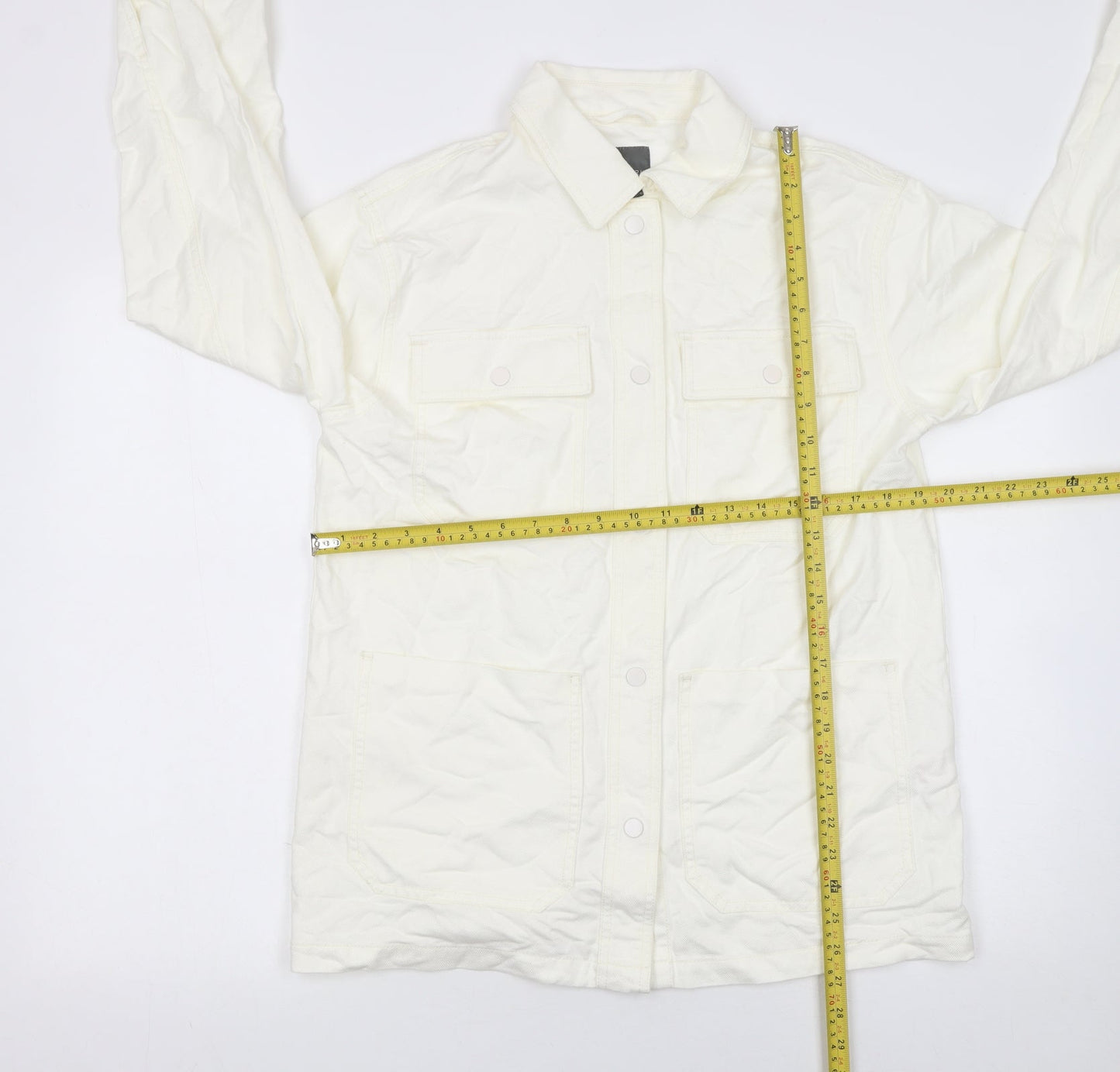 Womens UK Size S Primark Ivory Basic Button-Up