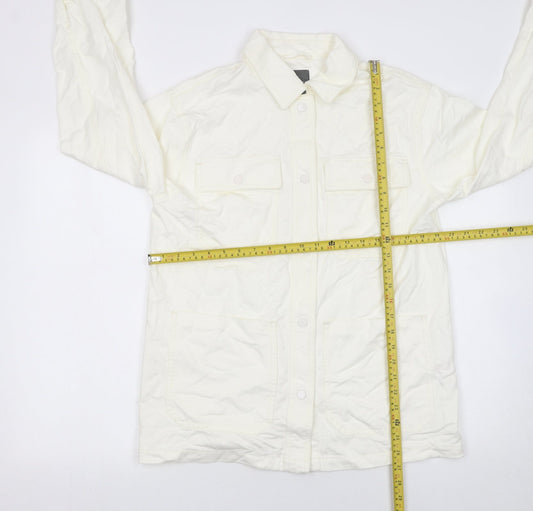 Womens UK Size S Primark Ivory Basic Button-Up