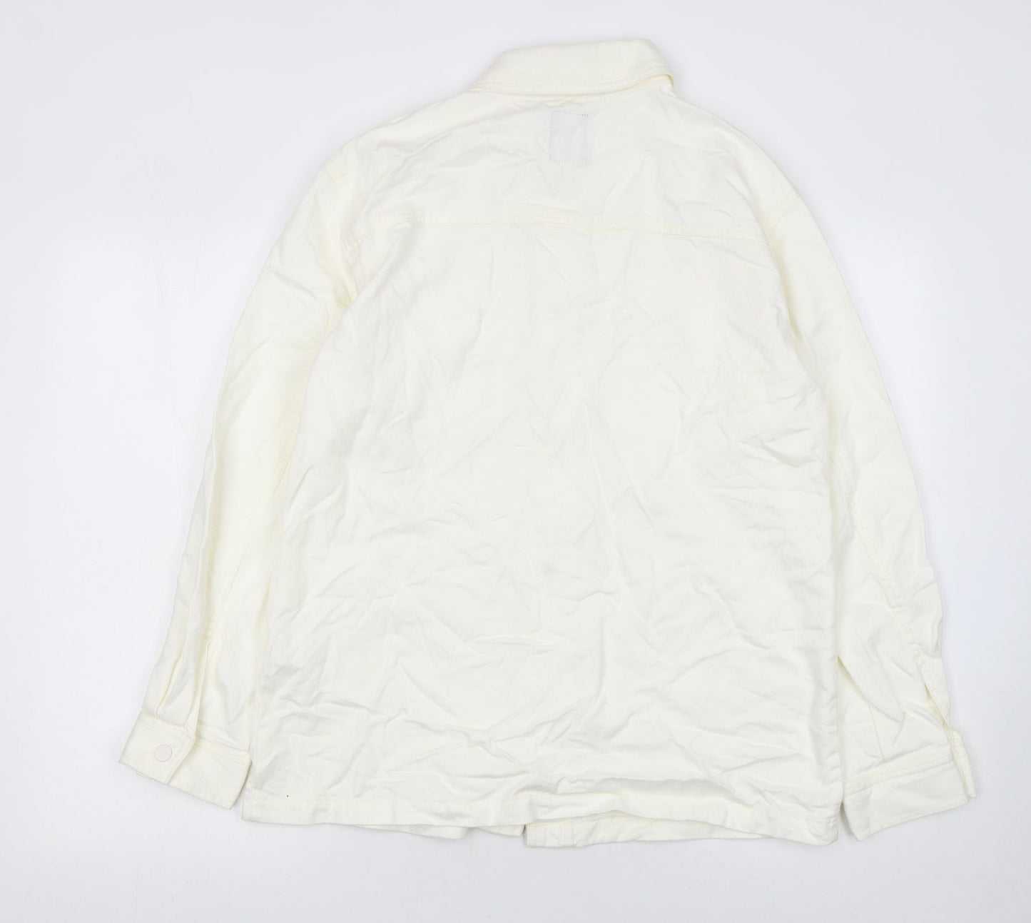 Womens UK Size S Primark Ivory Basic Button-Up