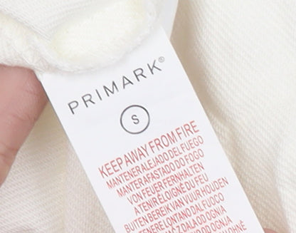 Womens UK Size S Primark Ivory Basic Button-Up