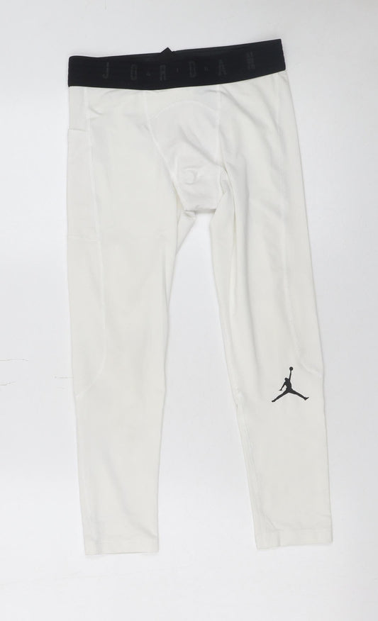 Mens UK Size S Jordan Athletic Fit Compression White Leggings