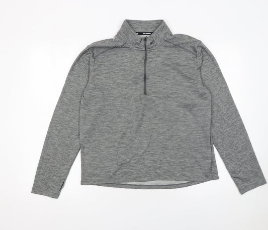 Mens UK Size M Nike Grey Henley Sweatshirt