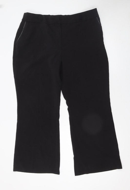 Womens UK Size 18 Savoir Regular Fit Business Casual Workwear Black Trousers
