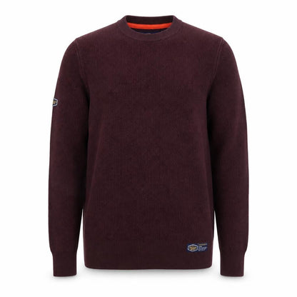 Superdry Men’s Red Cotton Waffle Knit Jumper Size M Crew Neck