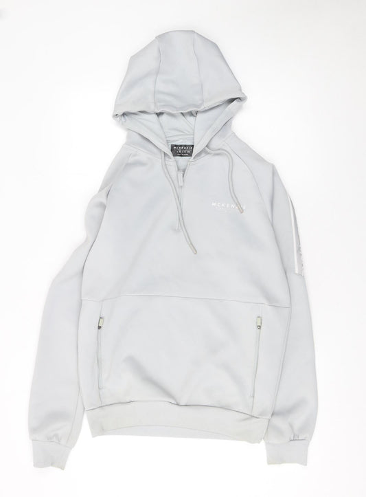 Mens UK Size M McKenzie Grey 1/2 Zip Hoodie