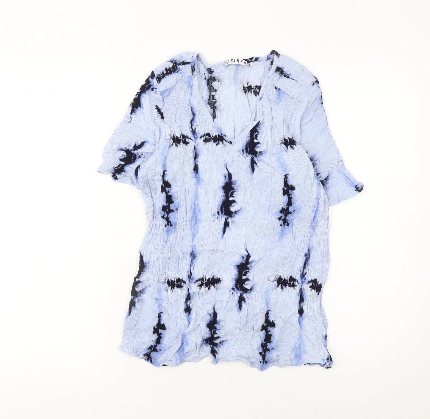 Womens UK Size L Desires Blue Tunic Blouse