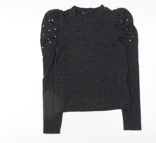Womens UK Size S Zara Grey Pullover Jumper