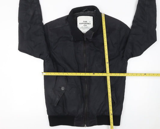 Mens UK Size L Superdry Black Bomber Jacket