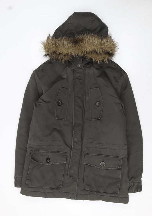 Womens UK Size M Springfield Green Parka Coat