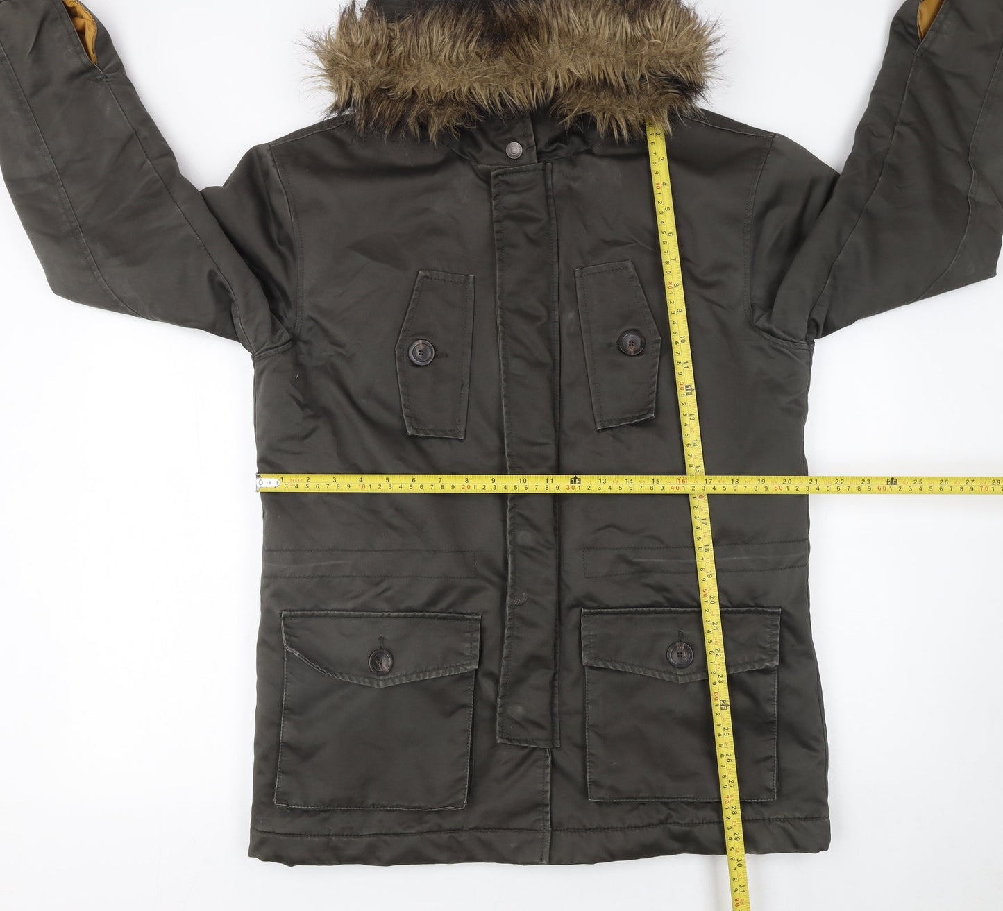 Womens UK Size M Springfield Green Parka Coat