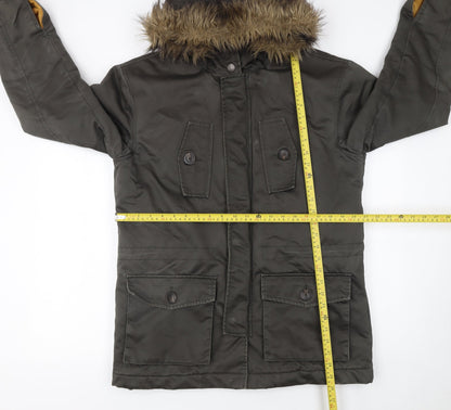Womens UK Size M Springfield Green Parka Coat