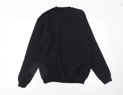Womens UK Size L Gildan Black Pullover Sweatshirt
