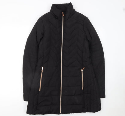 Womens UK Size 8 QED LDN Black Puffer Jacket