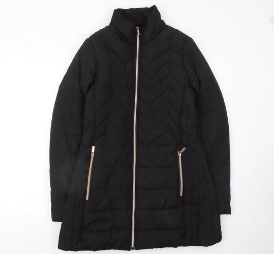 Womens UK Size 8 QED LDN Black Puffer Jacket