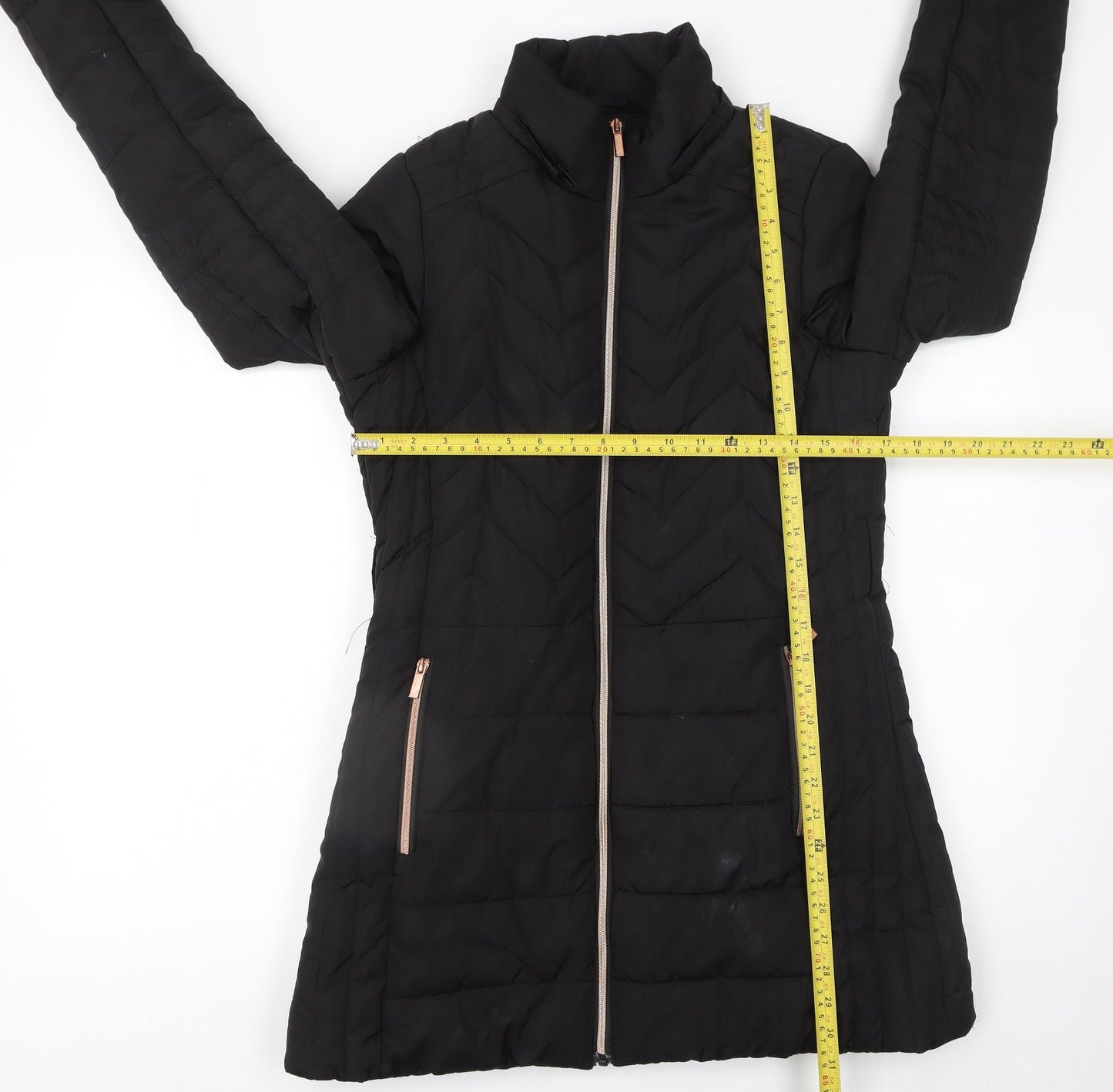 Womens UK Size 8 QED LDN Black Puffer Jacket