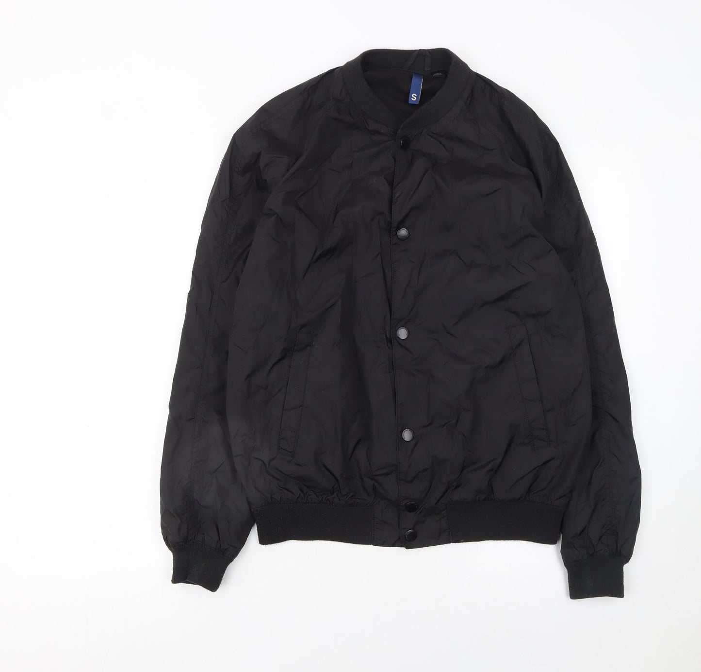 Mens UK Size S H&M Black Bomber Jacket