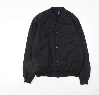 Mens UK Size S H&M Black Bomber Jacket