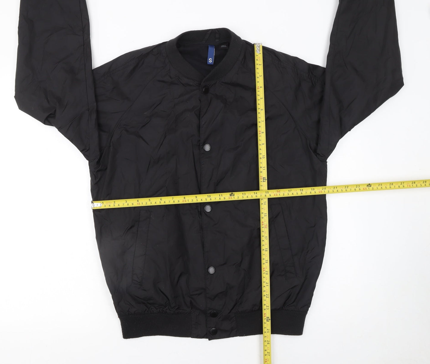 Mens UK Size S H&M Black Bomber Jacket
