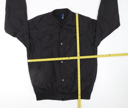 Mens UK Size S H&M Black Bomber Jacket