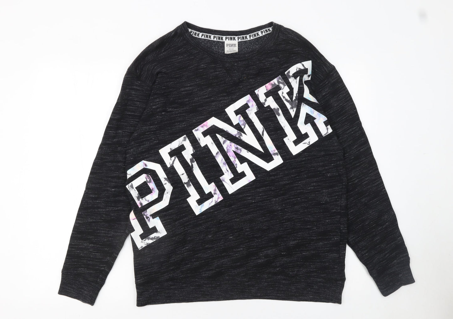 Womens UK Size 12 Victoria's Secret PINK Black Pullover Sweatshirt