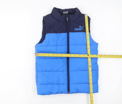 Puma Boys Blue Puffer Gilet 5-6 Years Quilted Lightweight Waistcoat