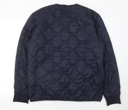 Mens UK Size L Selected Homme Blue Quilted Coat