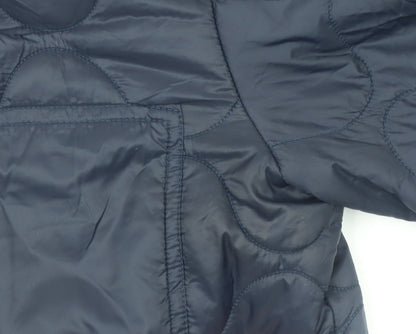 Mens UK Size L Selected Homme Blue Quilted Coat