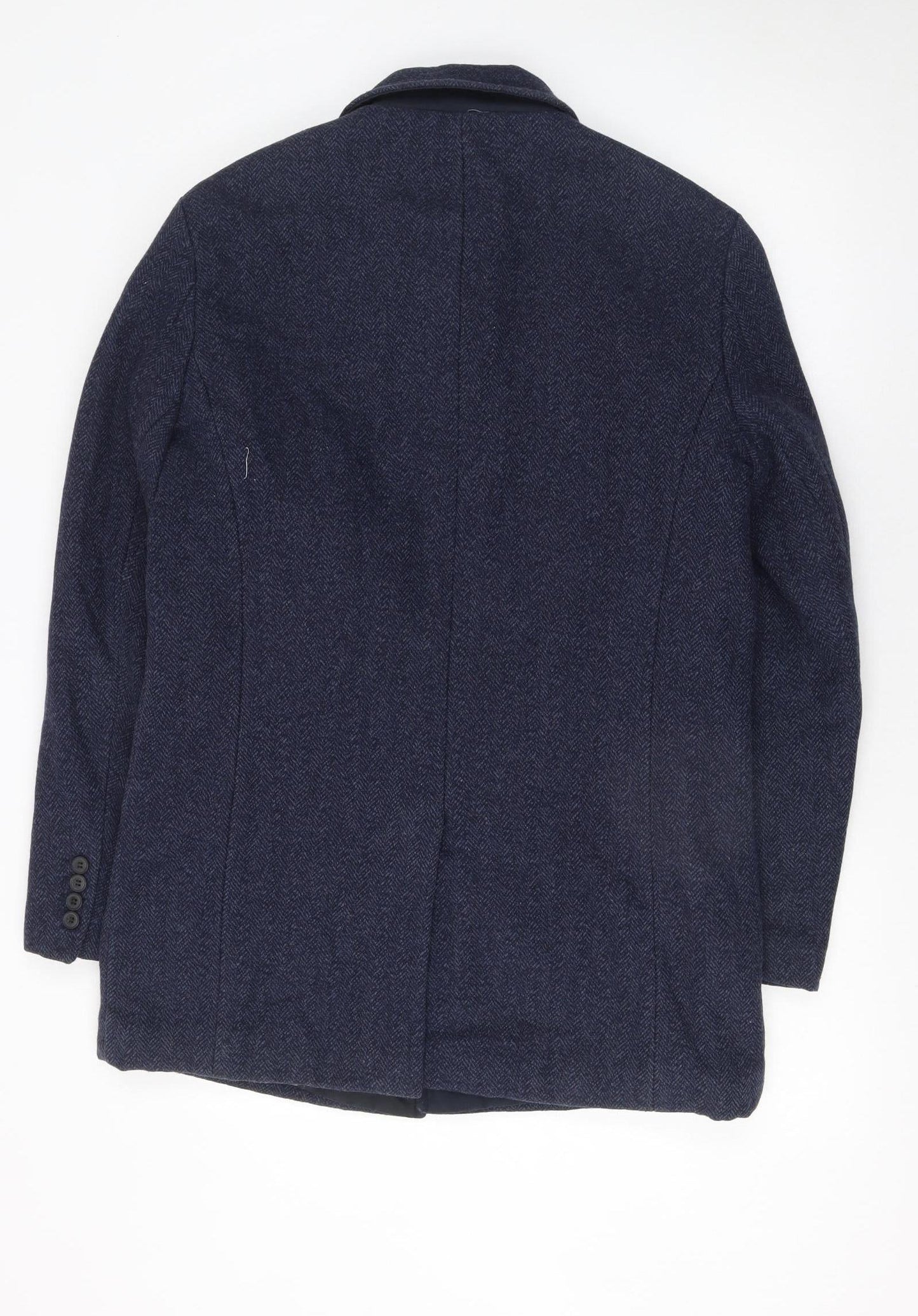 Mens UK Size M Selected Homme Blue Overcoat