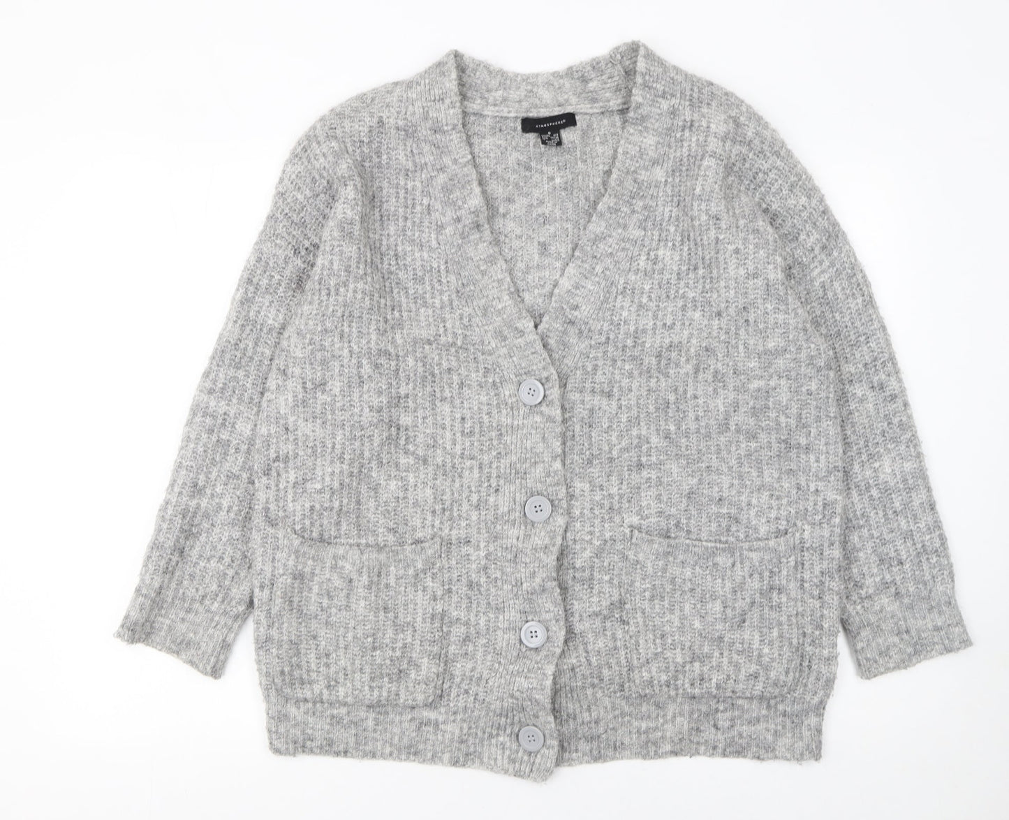 Womens UK Size S Atmosphere Grey Cardigan Jumper