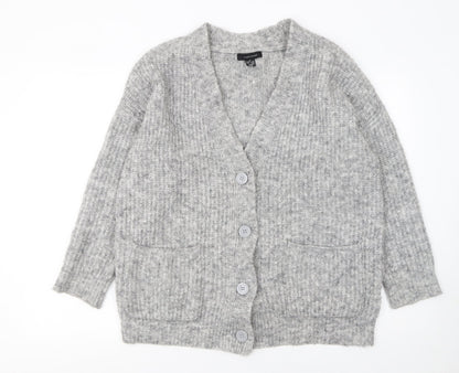 Womens UK Size S Atmosphere Grey Cardigan Jumper