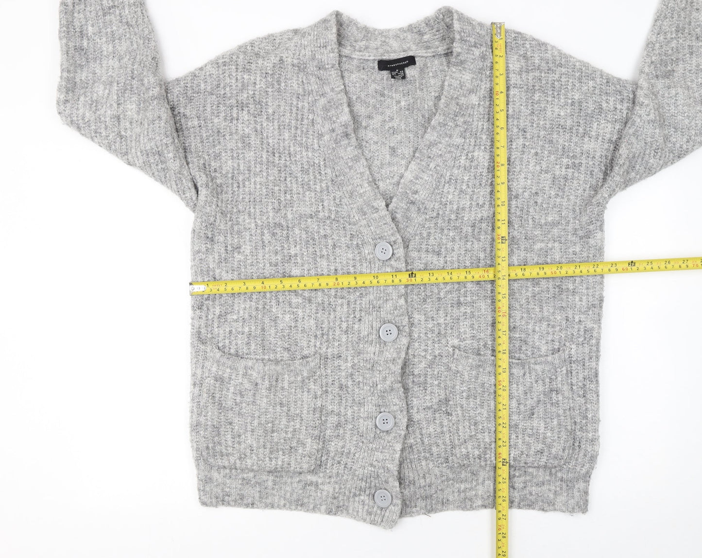 Womens UK Size S Atmosphere Grey Cardigan Jumper