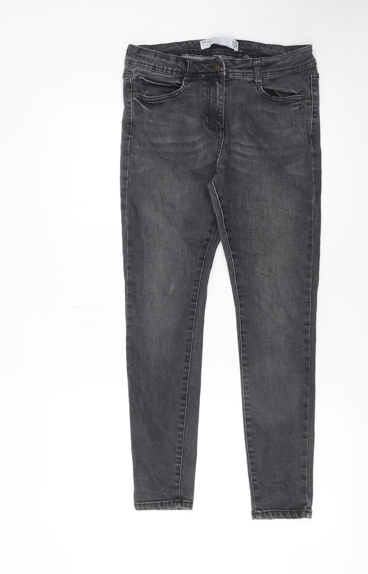 Womens UK Size 10 NEXT Slim Fit Skinny Grey Jeans