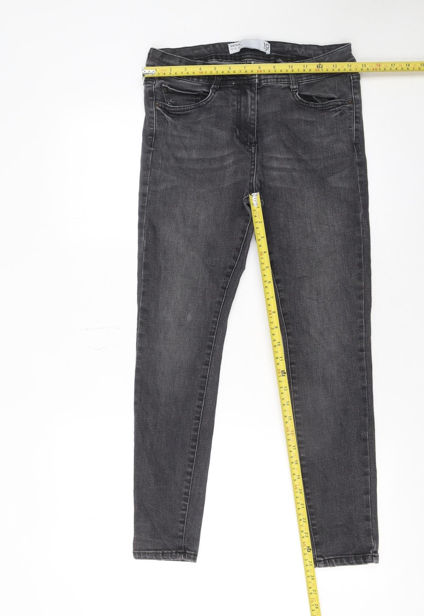 Womens UK Size 10 NEXT Slim Fit Skinny Grey Jeans