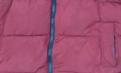 Urban Outfitters Womens Red Puffer Jacket Size M Full Zip Winter Coat