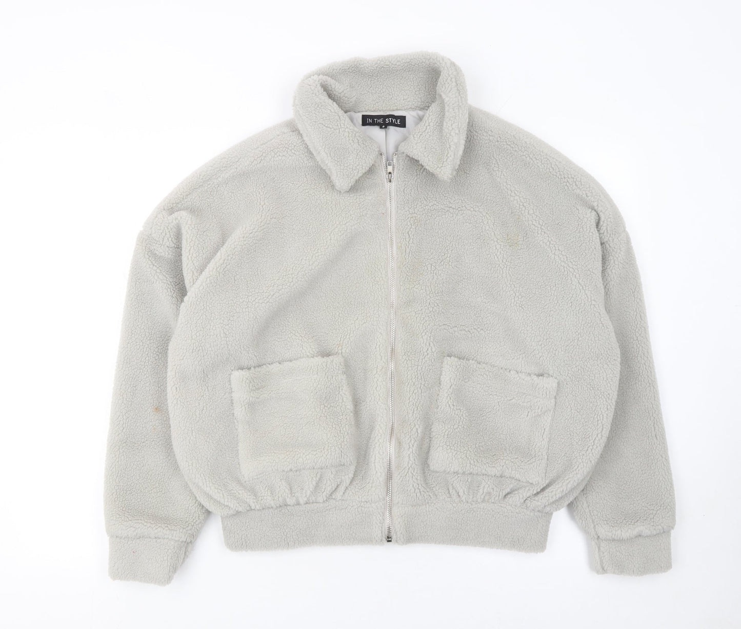 Womens UK Size 8 In the Style Beige Full Zip Hoodie