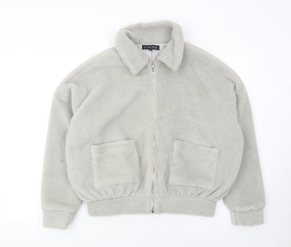 Womens UK Size 8 In the Style Beige Full Zip Hoodie