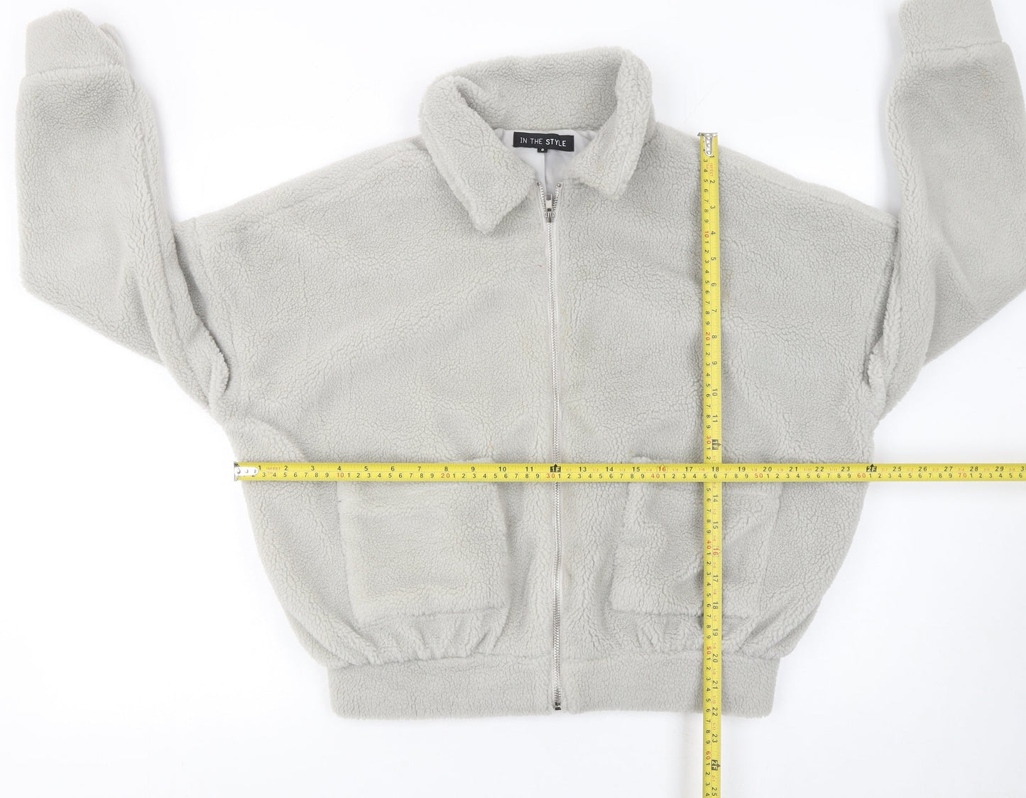 Womens UK Size 8 In the Style Beige Full Zip Hoodie