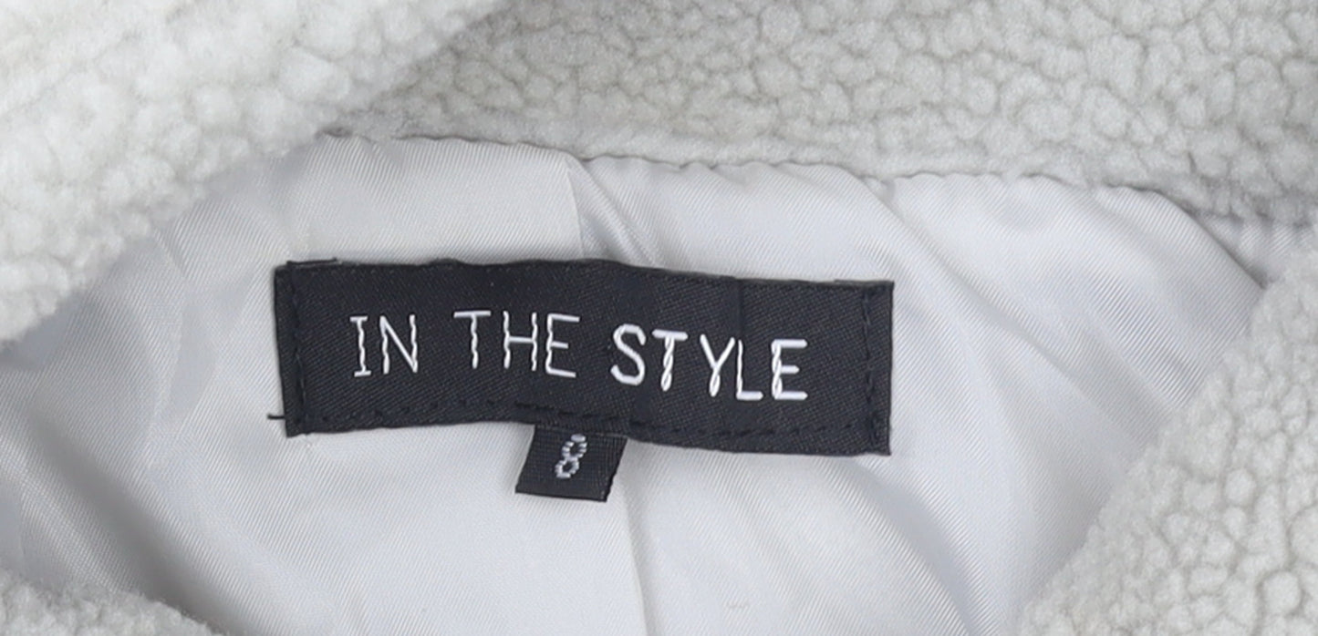Womens UK Size 8 In the Style Beige Full Zip Hoodie