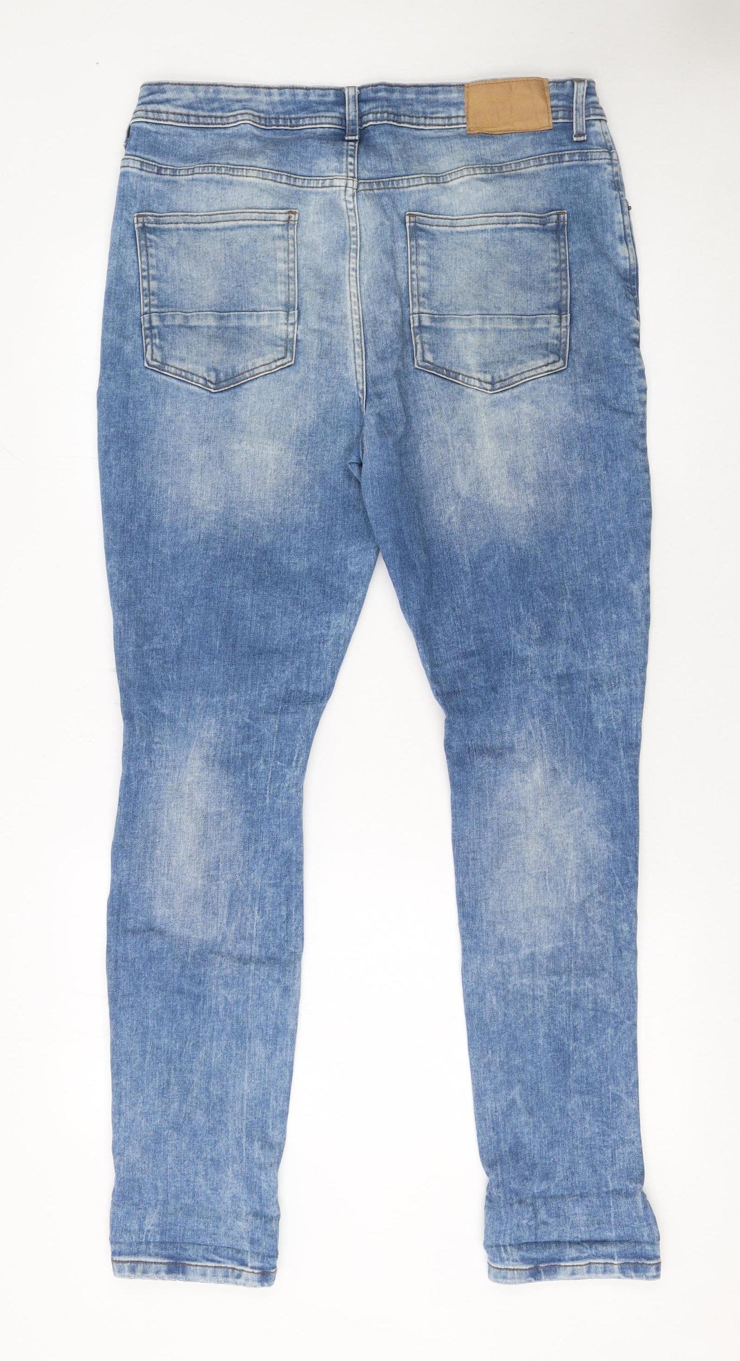 Denim Co Men's Blue Super Skinny Distressed Jeans W36 L32