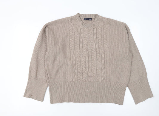 Womens UK Size L Marks and Spencer Beige Pullover Jumper