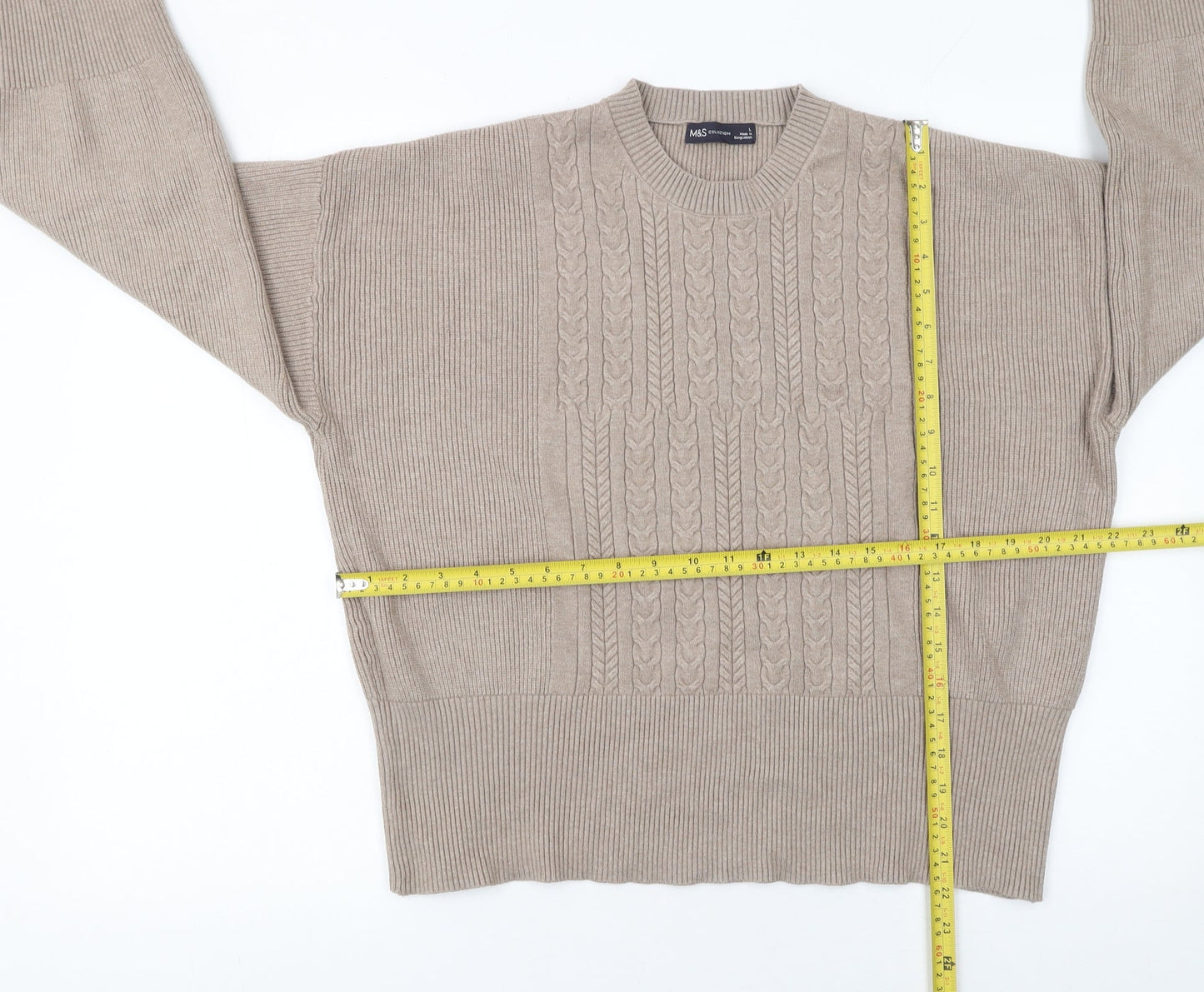 Womens UK Size L Marks and Spencer Beige Pullover Jumper