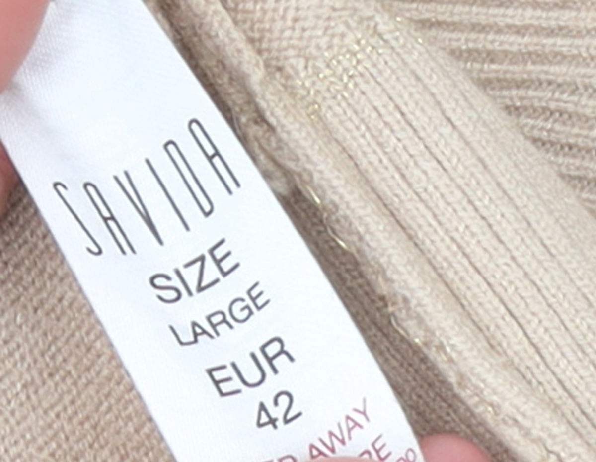 Womens UK Size L Savida Beige Pullover Jumper
